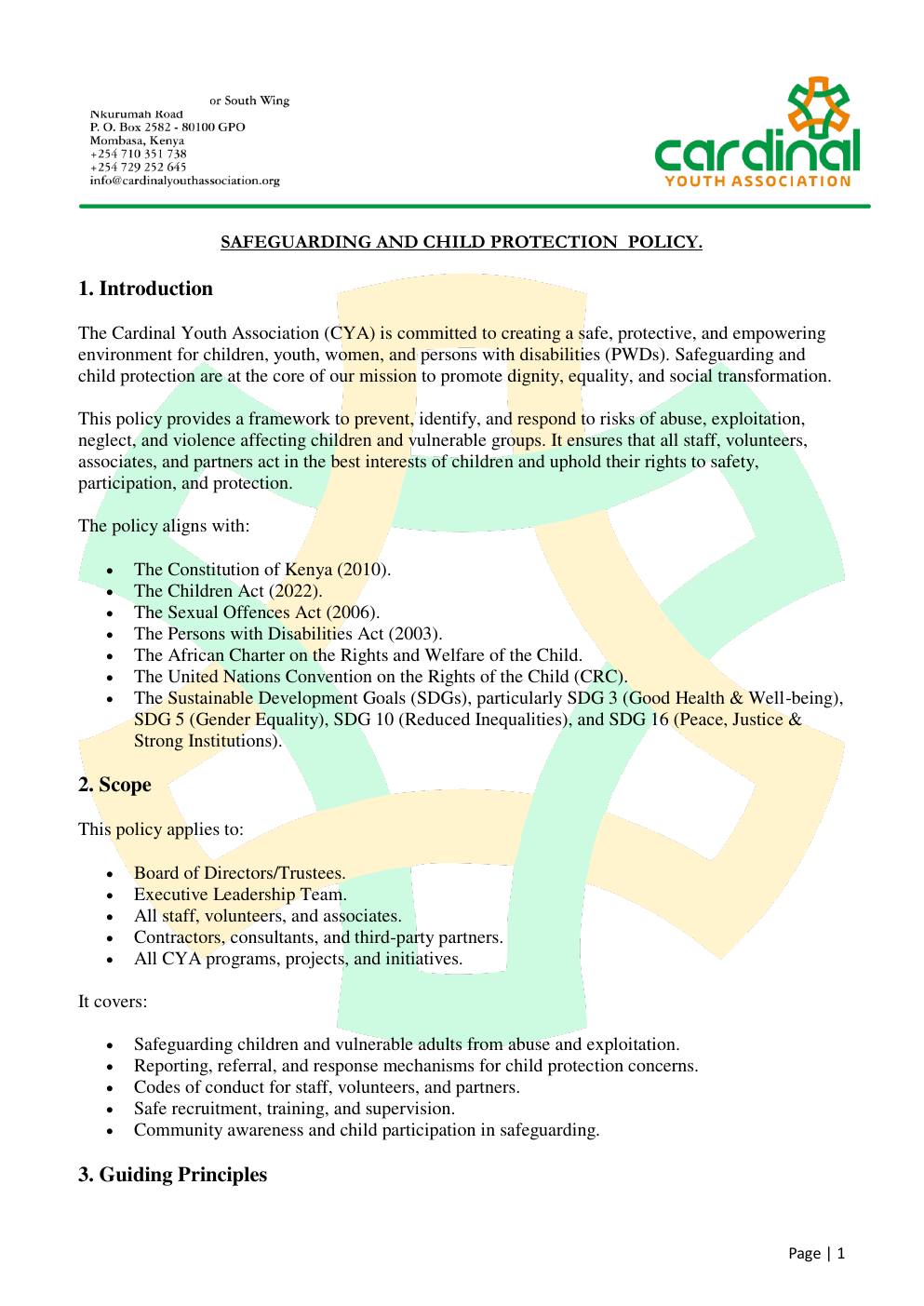 Safeguarding & Child Protection Policy — page 1