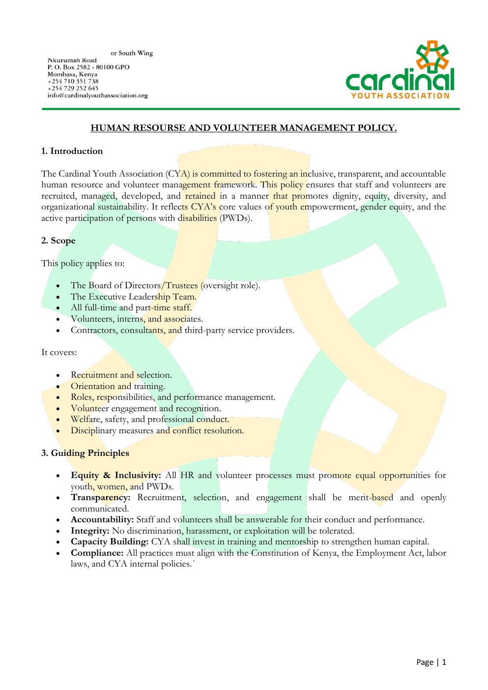 Human Resource Management Policy — page 1